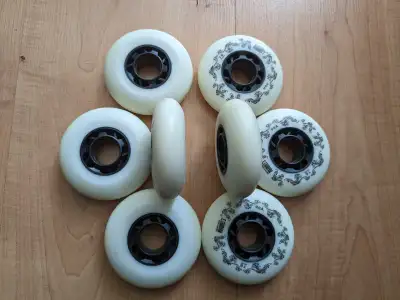 Hockey rollerblade Inline skate white wheels 76 mm – 90a READ AD, View more