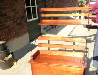 Hand Made, Cedar Lined Bench with Upper Matching Shelf