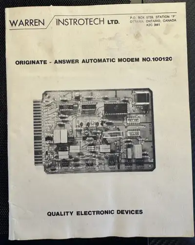 Warren Instrotech Model 100120 Automatic Modem PCB + Manual, View more