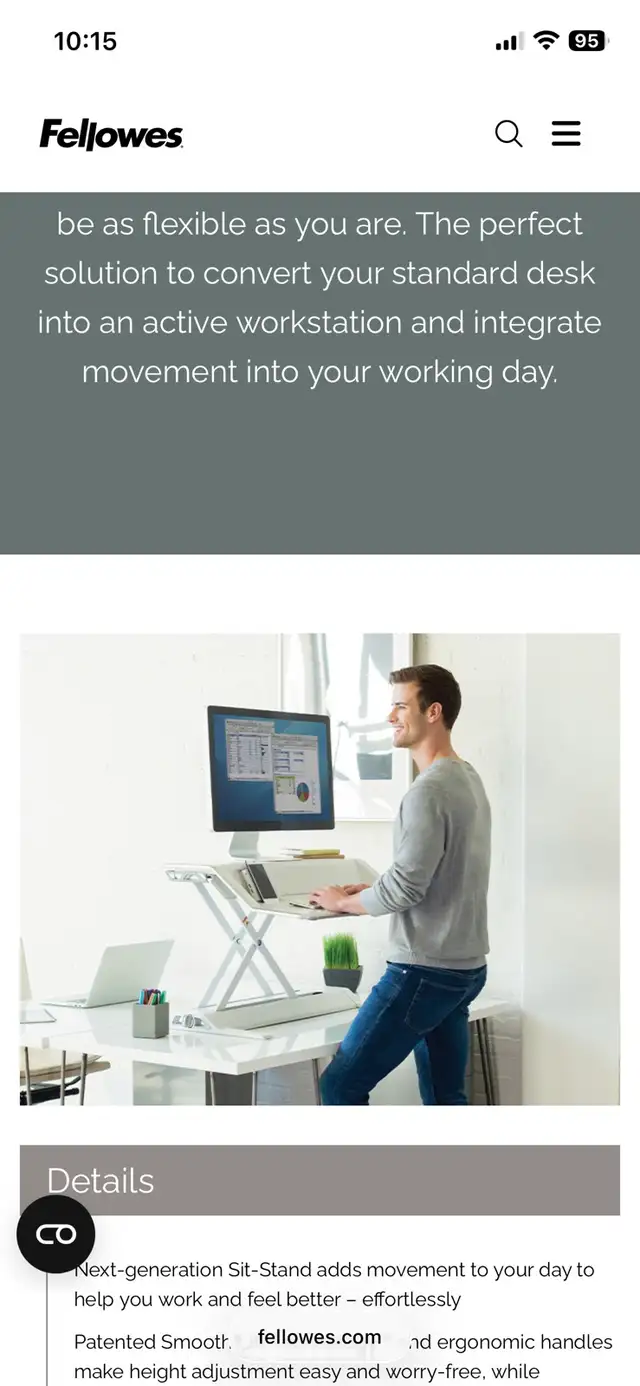 Fellowes Lotus Sit‑Stand Workstation - White in Desks in Ottawa - Image 10