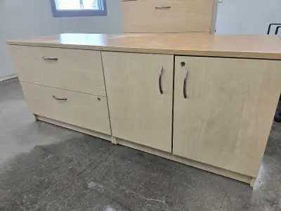 Whether at home or at the office, this storage cabinet would work either way. Has lock with key. $30...