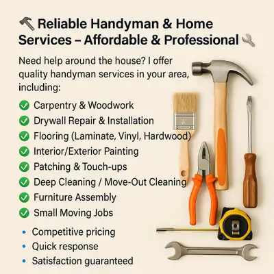 I’m a professional handyman and carpenter with years of experience in all types of home repairs, upg...