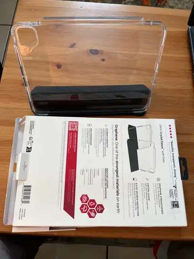 Black cover and clear case open box