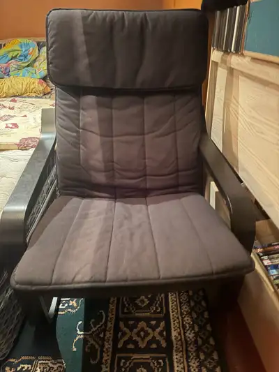 2 Ikea Poang Armchairs + 1 Footstool Set, View more