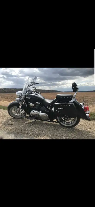 Selling my first bike.....Suzuki Boulevard C50T, black, really great shape. Well maintained, only sy...