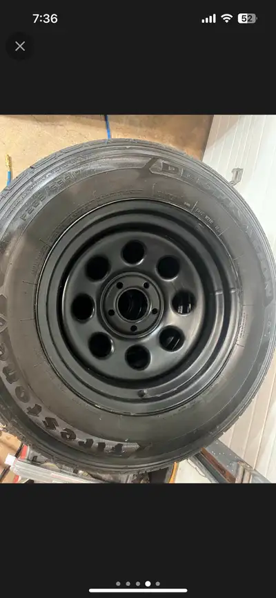 5x5 cragar soft 8 Set of 4 jeep rubicon wheels with 17” tires ( way better in the winter than mud ti...