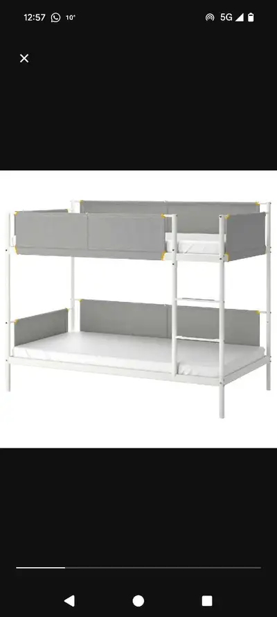 Ikea bunk bed including additional pull out bed with 1 mattress. Great condition. Only used for 1 ye...
