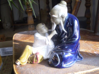 ----  Chinese Mud Man and Boy Figurine ---