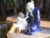 ----  Chinese Mud Man and Boy Figurine ---