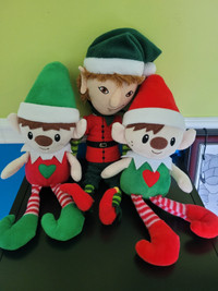 Set of 3 soft plush Elfs