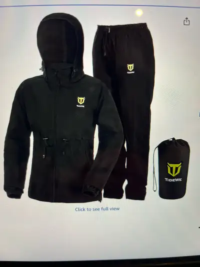 Tidewe, brand new 2 piece breathable, water proof rain suit. See full manudacturer description in ad...