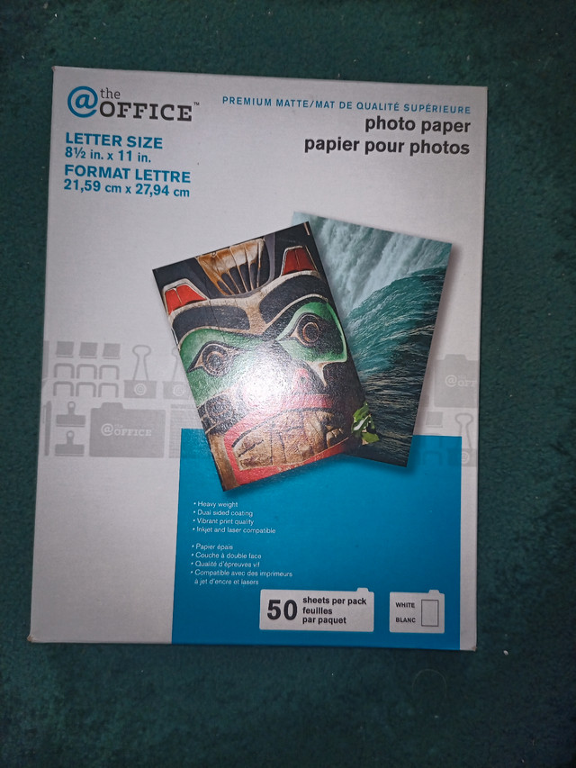 Photo paper 8 1/2 x 11 fifty sheets in Cameras & Camcorders in Woodstock