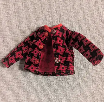 Vintage Doll Jacket - Red and Black Corduroy, View more