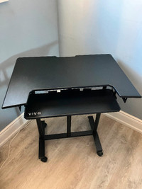 Black Sit/Stand Desk on Wheels