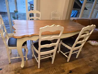 French Provincial Dining Table and Chairs, View more