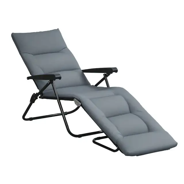 Foldable Lounge Chair, Reclining Patio Sun Lounger with 6-Positi in Patio & Garden Furniture in Markham / York Region - Image 9