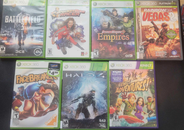 XBOX 360 With 2 Controllers & 7 Games in XBOX 360 in Moncton - Image 3