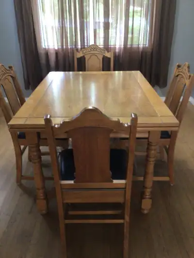 Jacobean Revival Oak Dining room Furniture Set, View more