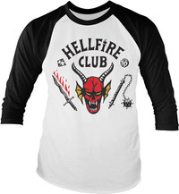Size XXL Unisex Stranger Things Hellfire Club 3/4 Sleeve