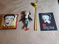 Betty Boop, poupée rockeuse en tissu 16",coussin 12x12, tableau 