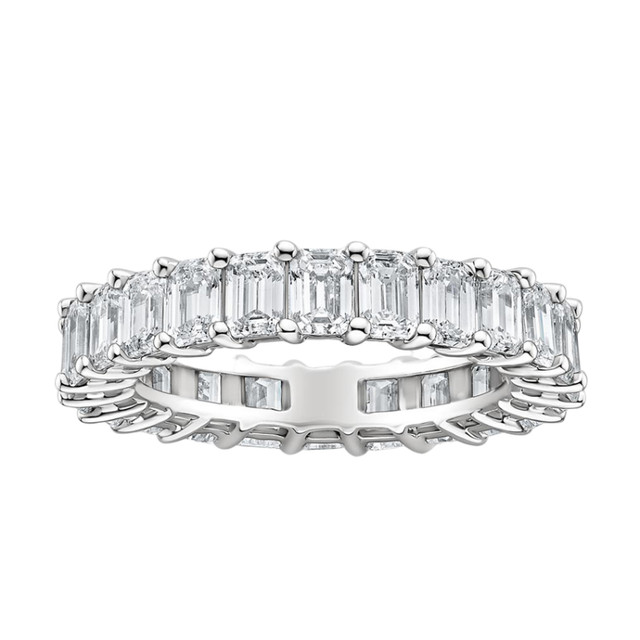 4 CT Emerald Cut Eternity Lab Diamond Ring In 14k Gold,FG/VS in Jewellery & Watches in Belleville