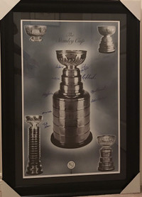 The Stanley Cup Print Framed Autographed by 9 NHL Players
