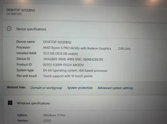 ThinkPad T14 Gen3 Touchscreen 32GB 512GB SSD 14”Laptop | Laptops ...