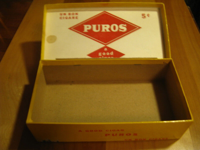 Vieille boîte de cigares PUROS en excellent état. dans Art et objets de collection  à Trois-Rivières - Image 2