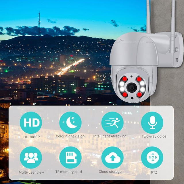 Full HD 1080P PTZ Wifi IP Camera Surveillance Outdoor Night Wire dans Appareils électroniques  à Ville de Montréal - Image 2