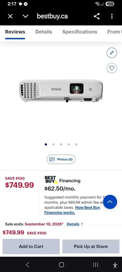 Epson projector , View more