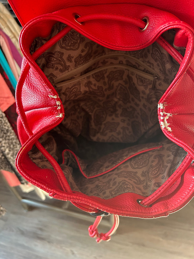 Red Leather Backpack in Women's - Bags & Wallets in Norfolk County - Image 4