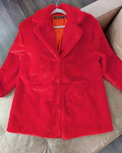 Butter soft red faux fur jacket, View more