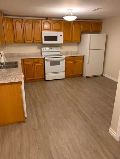 Freshly painted legal lower level apartment in a quiet, desirable area. Features a well lit bedroom...