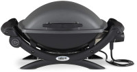 Weber Q 1400 Electric BBQ Grill Gray & Portable Stand/Cart