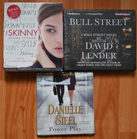 Three Audio books; Power play, Skinny and Bull street
