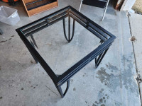 Coffee/Side table - Metal and Glass top