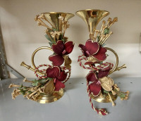 Brass Candle Holders (2) 10"