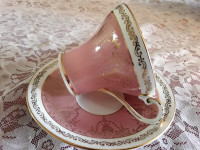 FINE BONE CHINA CUP SAUCER - AYNSLEY - PINK CORSET