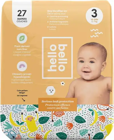Hello Bello Diapers/Nappies/Couches SIZE/3 BOX: 27CTX4 JUMBO 14-24LBS SIZE/6 BOX:17CTX4 JUMBO 16+KG...