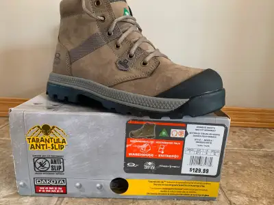 Dakota mid cut work boot with steel toe, steel plates and electric shock resistant. Nubuck leather t...