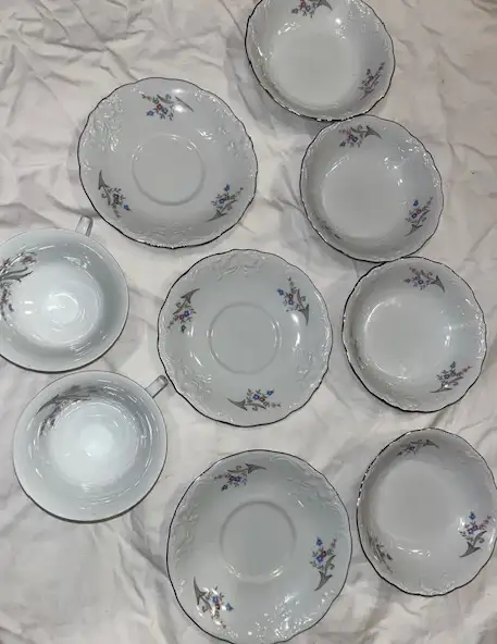 White Floral China Set (9 Pcs). I deliver63611957273475121