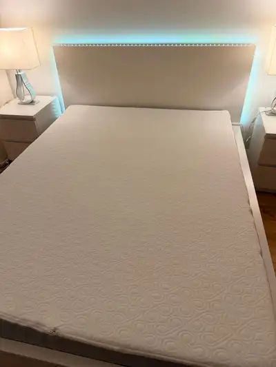 Queen size bed frame and memory foam mattress, View more