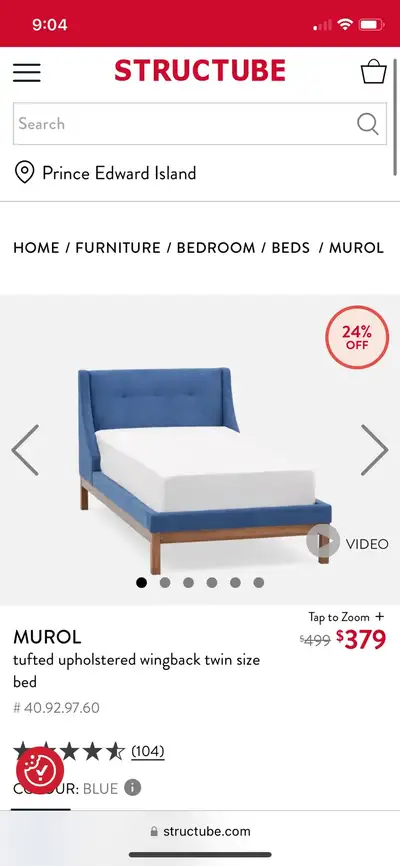 Twin bed frame and mattress (barely used), View more