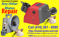 Repair, Electric Coconut scrapper for use in USA, Canada