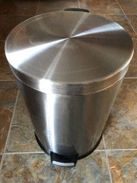 TWO STAINLESS STEEL GARBAGE CANS