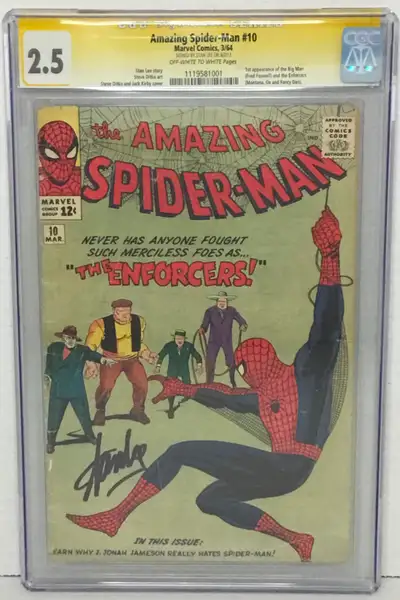 THE AMAZING SPIDER-MAN #10 SIGNED BY STAN LEE CGC GRADED 2.5, View more