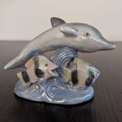 Porcelain Dolphin with fish!, View more