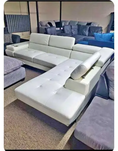 White Leather Sectional Sofa, View more