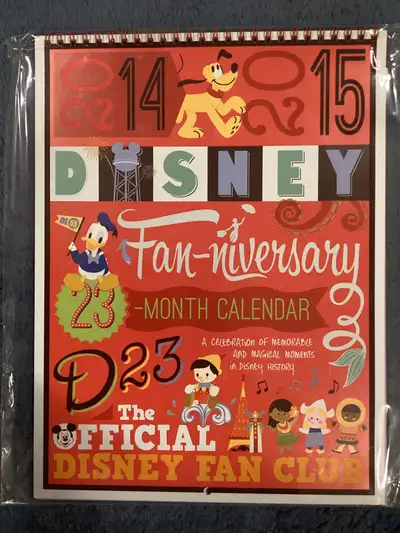 D23 Gold Member 2014-15 Fan-niversary 23-Month Calendar