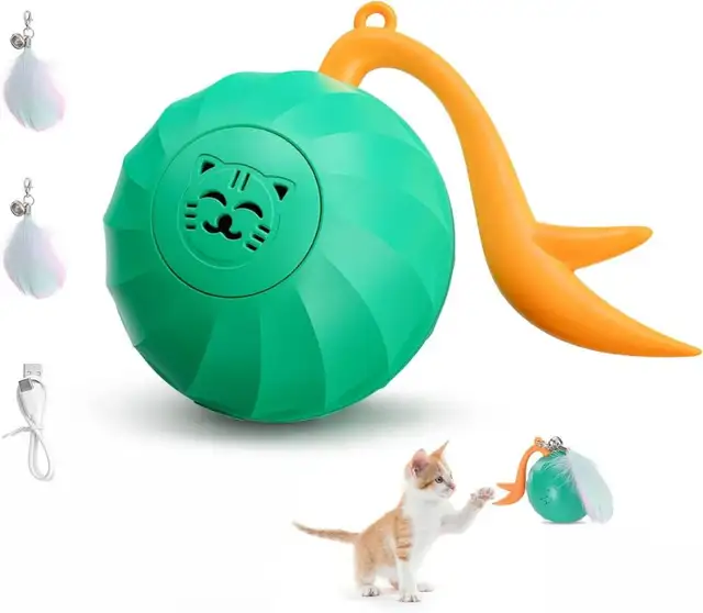 FOXMM Automatic Interactive Cat Toys with LED Lights in Accessories in Kitchener / Waterloo - Image 2
